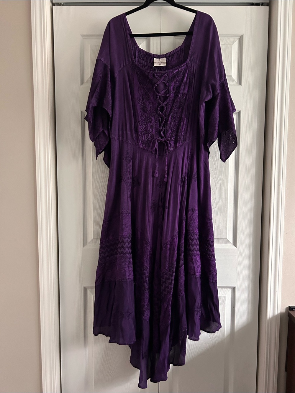 NWT Holy Clothing Belladonna Whimsigoth Fairy Lace Up Renaissance Maxi Dress.